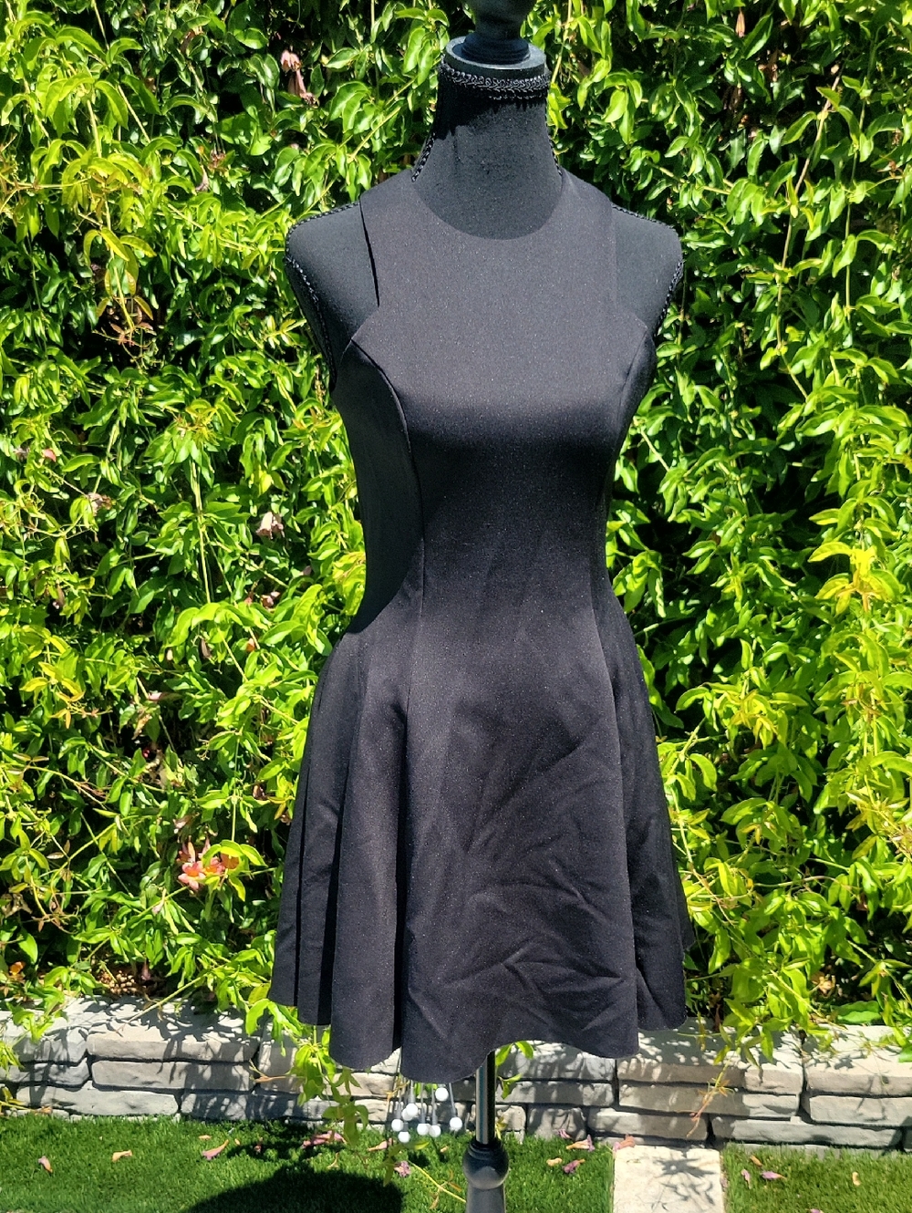 Classic Black Sleeveless Mini Fit-and-Flare Dress S